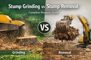 Stump grinding vs stump removal comparison Tampa